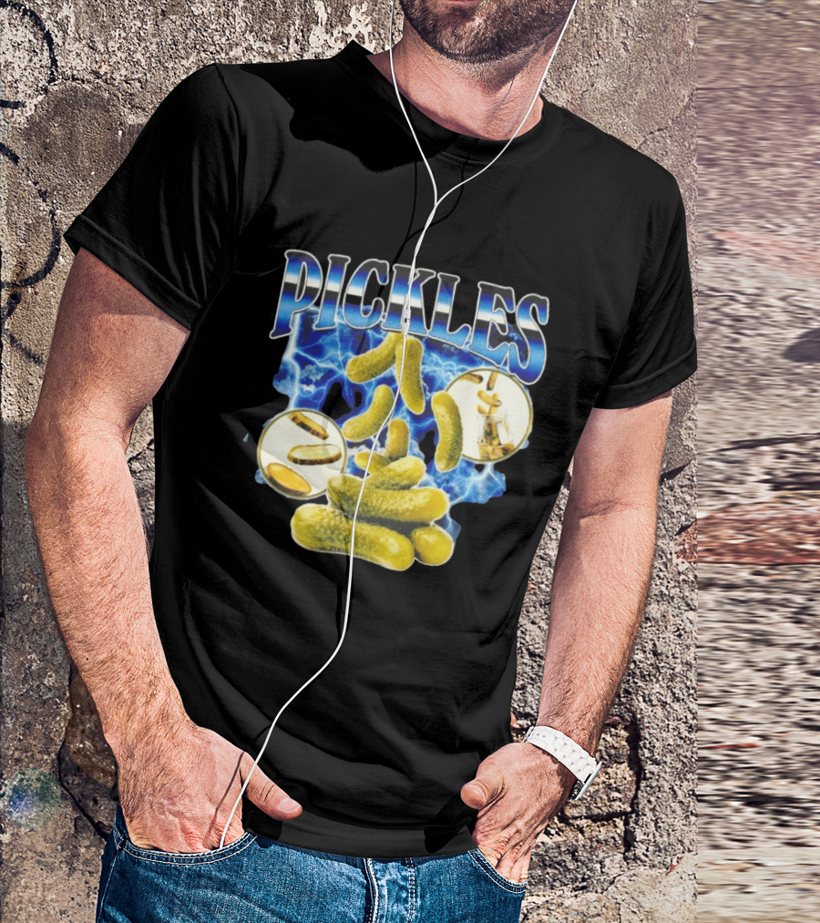 Thunder Pickles Crunch Power Electric Blue Lightning Pickles T-Shirt