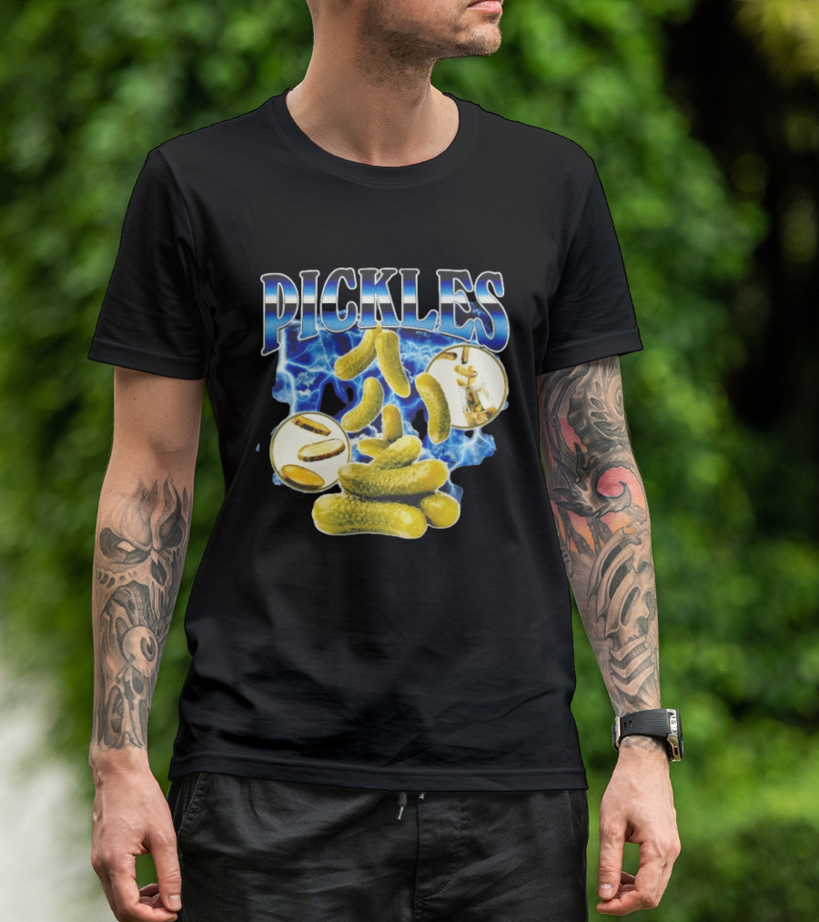 Thunder Pickles Crunch Power Electric Blue Lightning Pickles T-Shirt