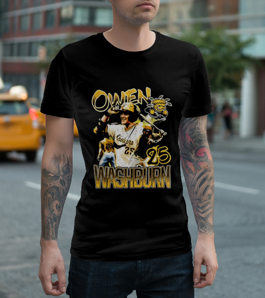 Owen Washburn Wichita State Shockers Baseball Celebration 25 T-Shirt