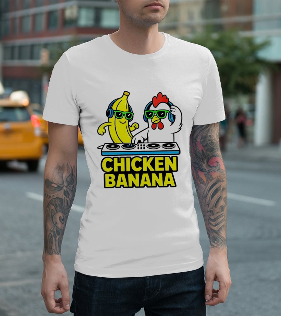 Chicken Banana DJ Headphones Music Party T-Shirt