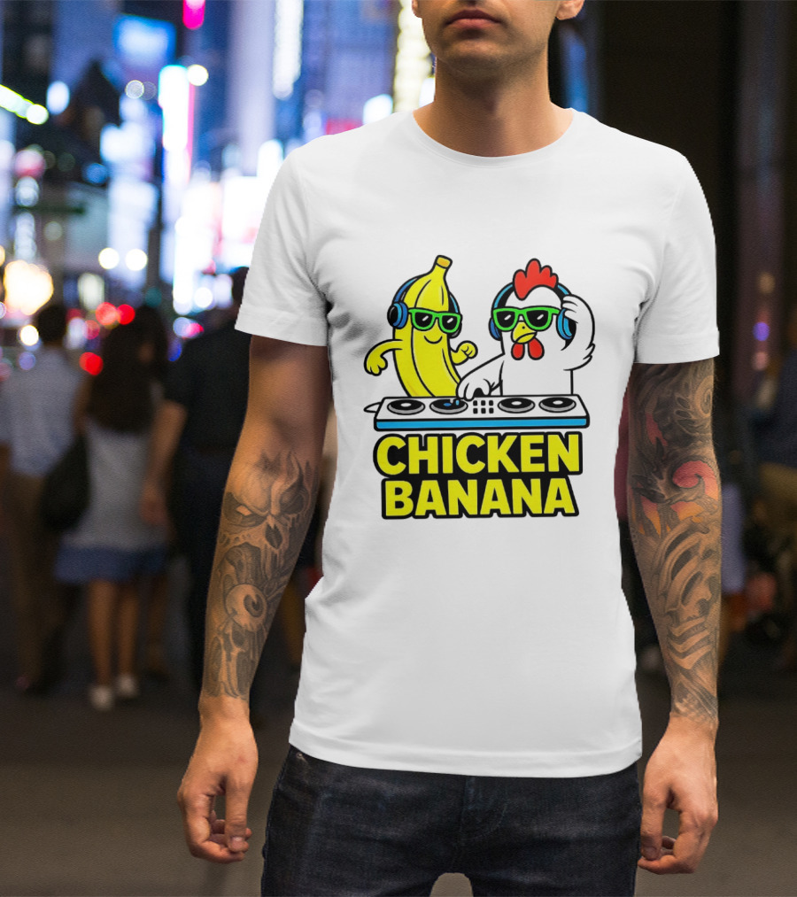 Chicken Banana DJ Headphones Music Party T-Shirt