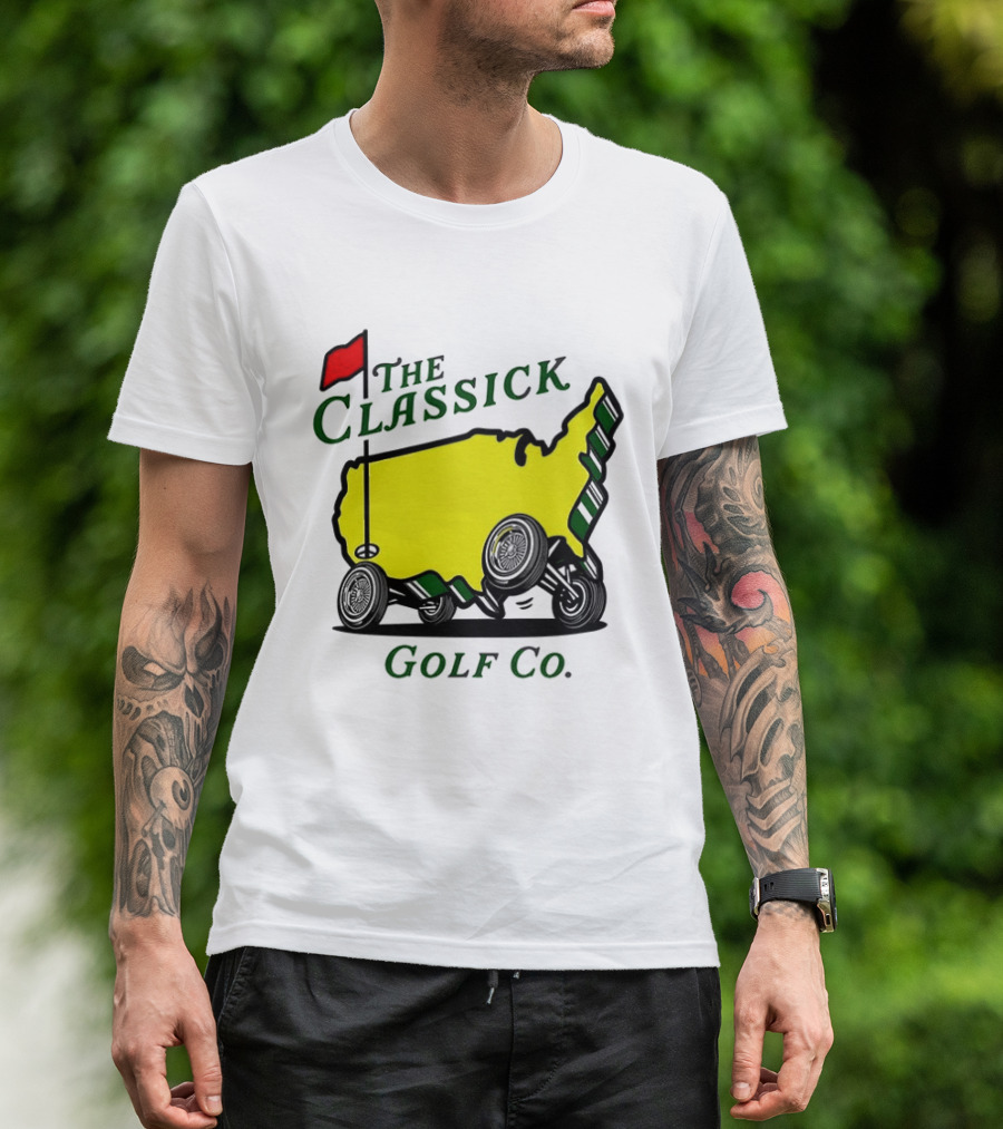 The Classick Golf Co Masters USA Map Golf Cart T-Shirt