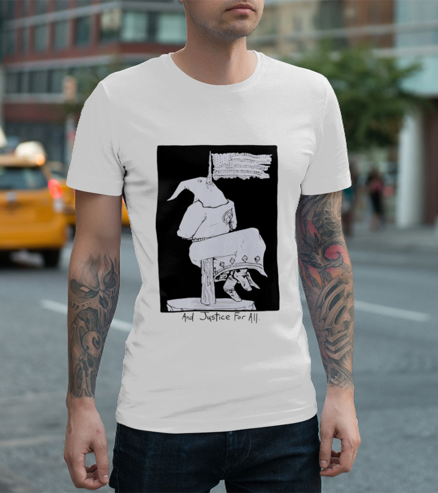 Anti Ku Klux Klan And Justice For All Hanging Effigy With Flag T-Shirt