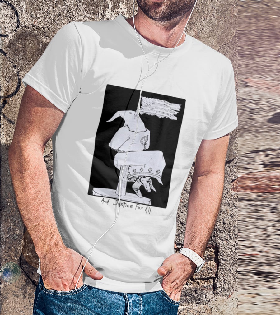 Anti Ku Klux Klan And Justice For All Hanging Effigy With Flag T-Shirt