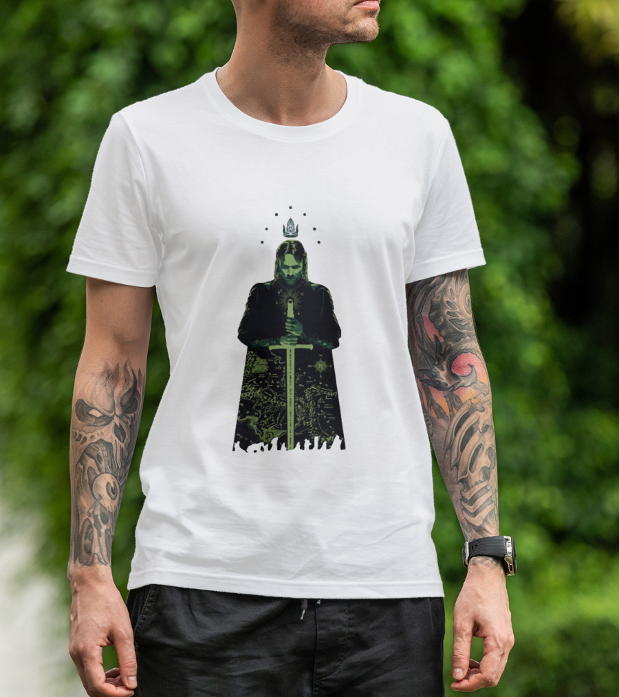 The Lord Of The Rings Aragorn Sword Map Middle Earth King T-Shirt