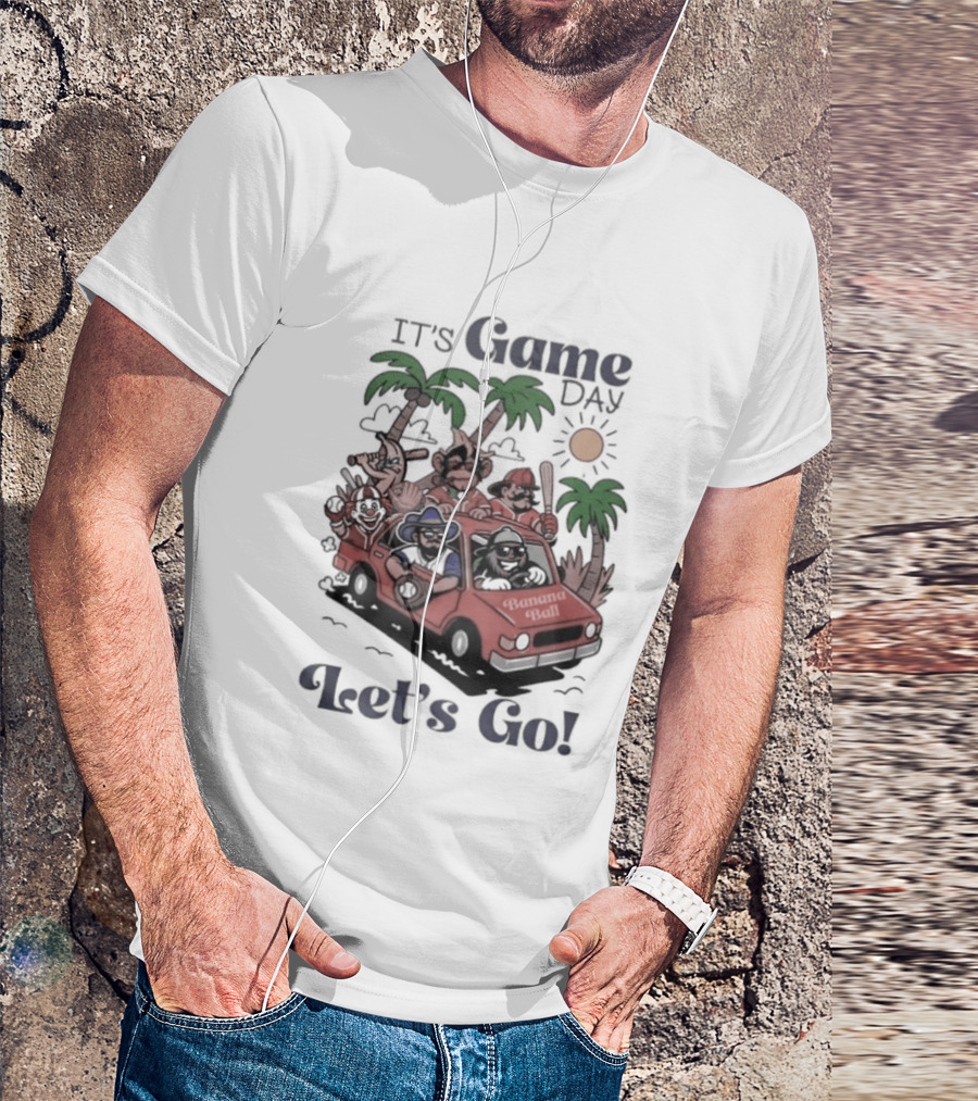 It's Game Day Let's Go Banana Ball Van And Palm Trees Adventure T-Shirt