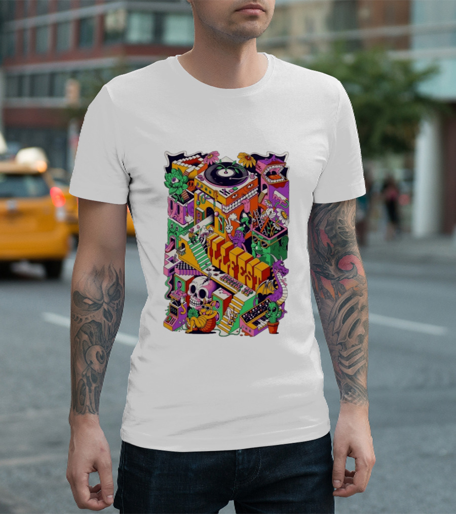 ILLfest 2026 Hostin TX Skeleton Alien Dragon DJ Event T-Shirt
