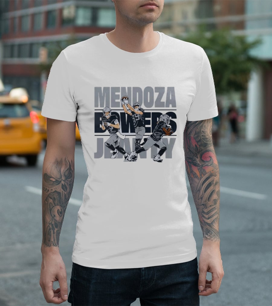 Mendoza Bowers Jerry Las Vegas Raiders Football T-Shirt