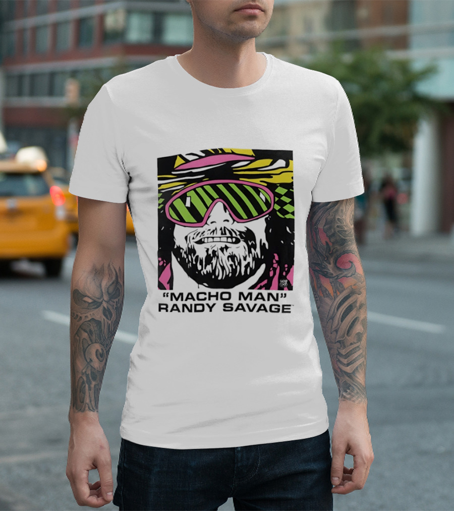 Macho Man Randy Savage Retro Style Neon T-Shirt