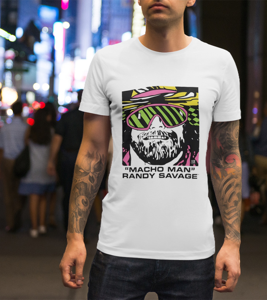 Macho Man Randy Savage Retro Style Neon T-Shirt