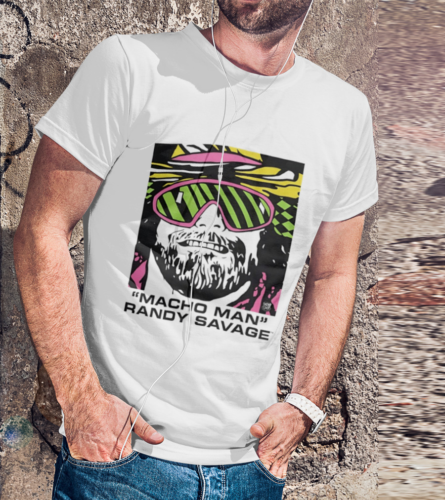 Macho Man Randy Savage Retro Style Neon T-Shirt