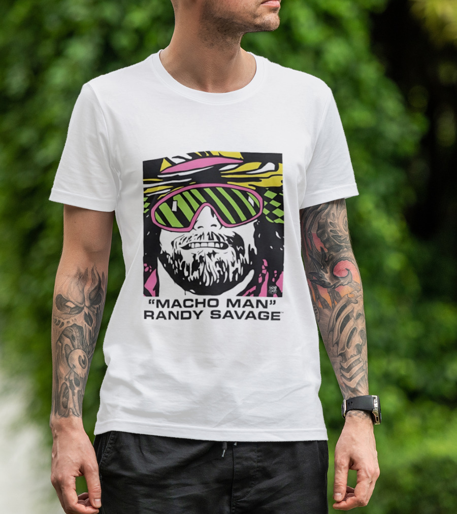 Macho Man Randy Savage Retro Style Neon T-Shirt