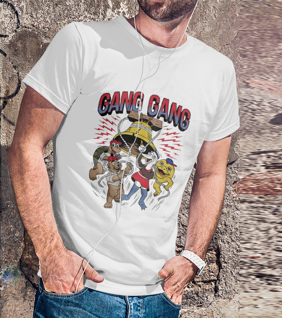 Philadelphia Phillies Liberty Bell Characters Gang Gang T-Shirt