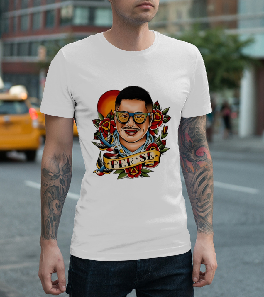 Per Se Old School Tattoo Roses Swallow T-Shirt