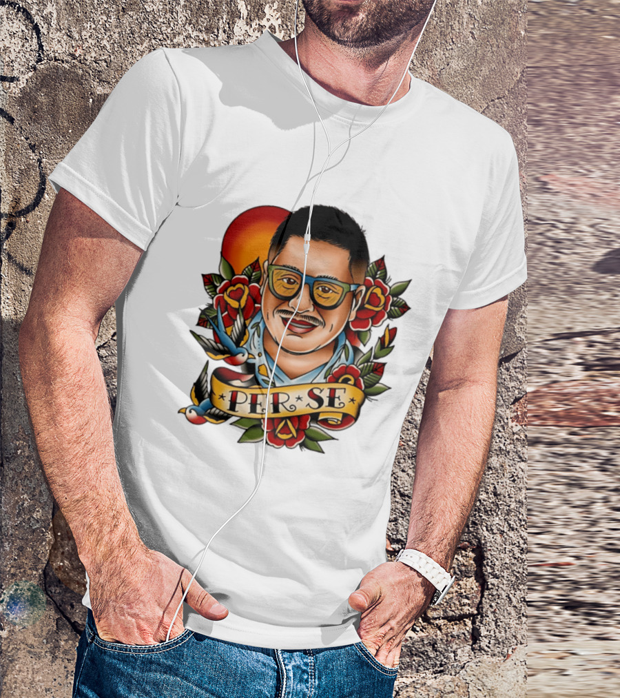 Per Se Old School Tattoo Roses Swallow T-Shirt