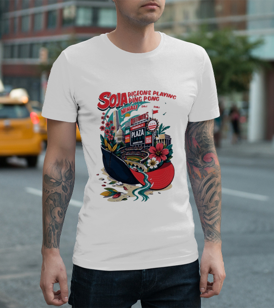 SOJA Pigeons Playing Ping Pong Mihali Nationals Park Plaza Stage DC August 1 2026 T-Shirt