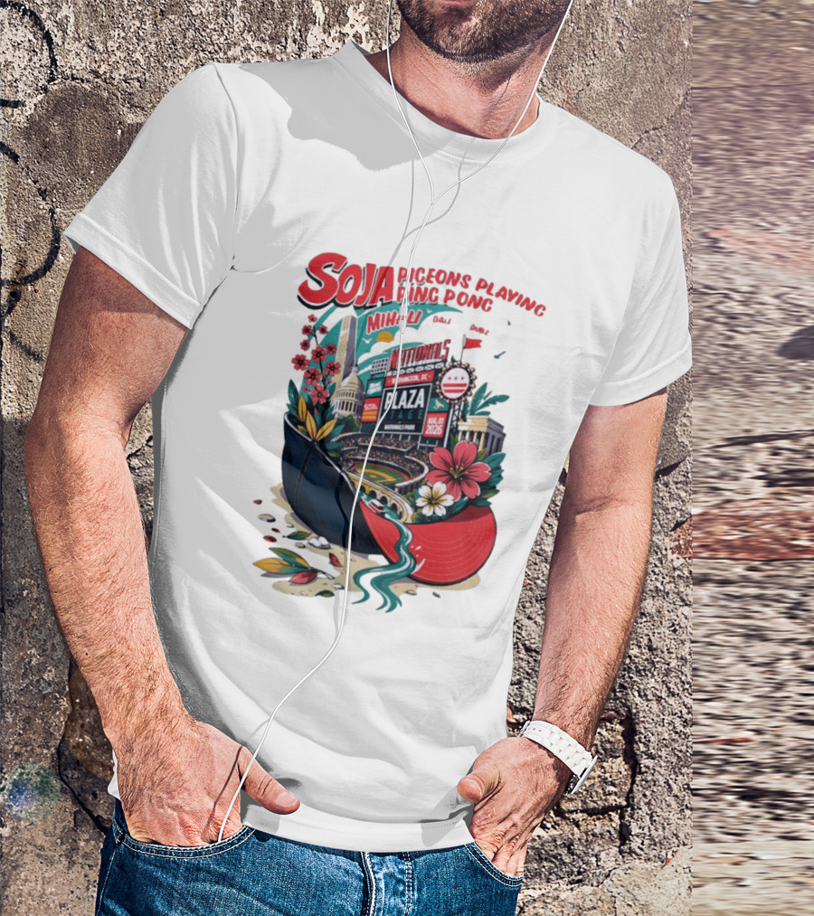 SOJA Pigeons Playing Ping Pong Mihali Nationals Park Plaza Stage DC August 1 2026 T-Shirt