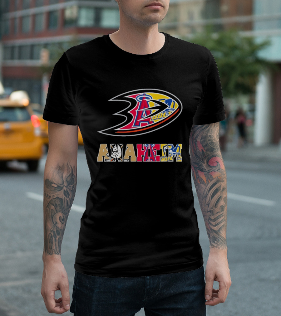 Anaheim Ducks Angels Rams Sports Teams Fan Merchandise T-Shirt