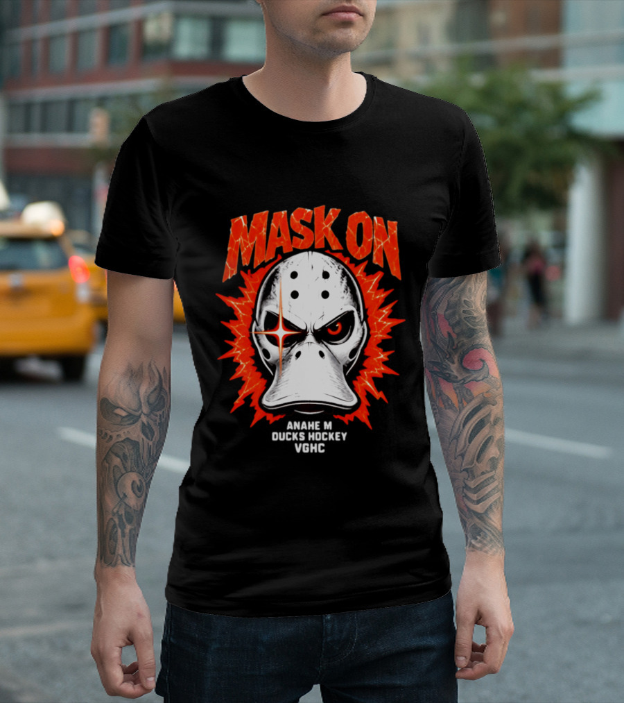 MASK ON Anaheim Ducks Hockey Vonic T-Shirt