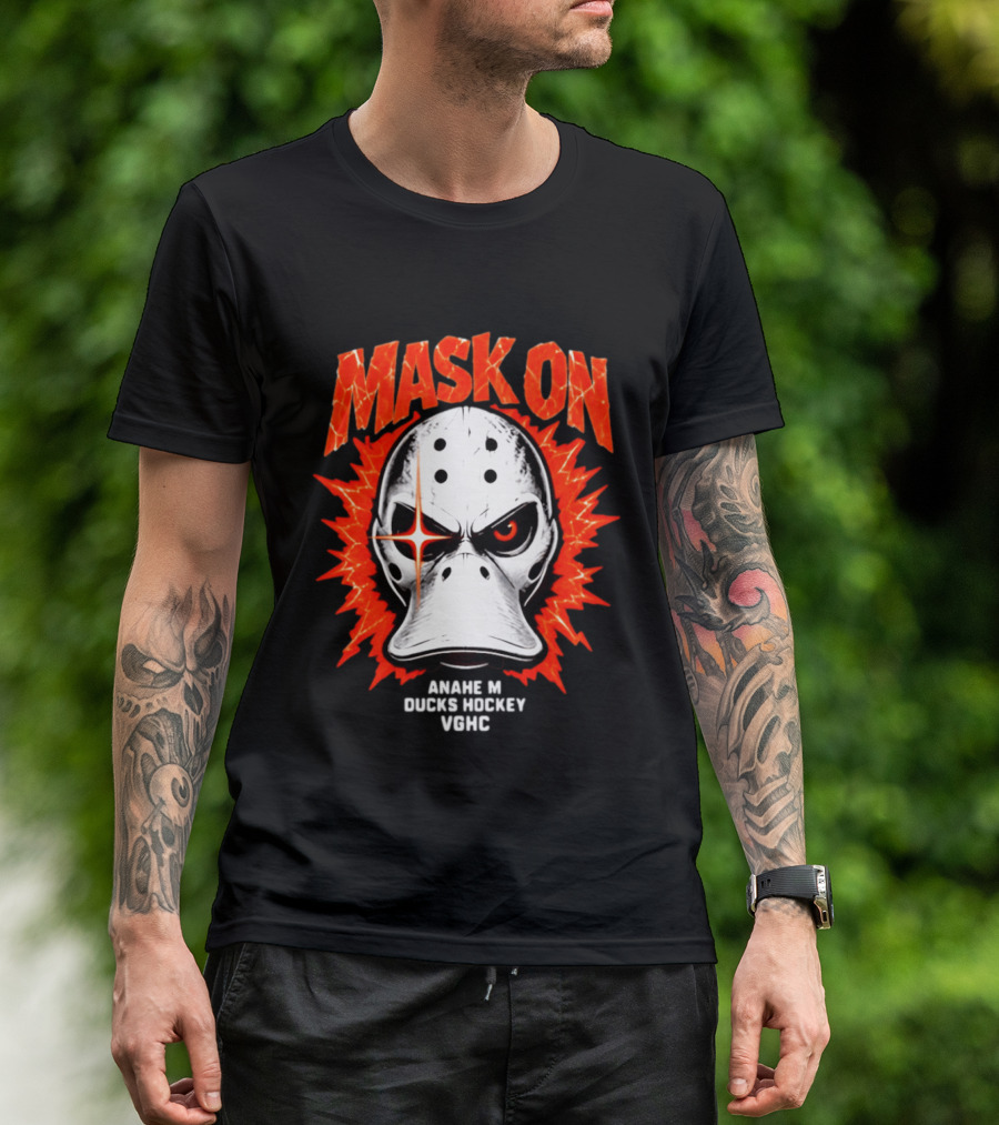 MASK ON Anaheim Ducks Hockey Vonic T-Shirt