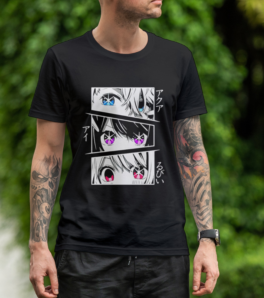 Aqua Ai And Ruby Eyes Oshi No Ko Anime Characters T-Shirt
