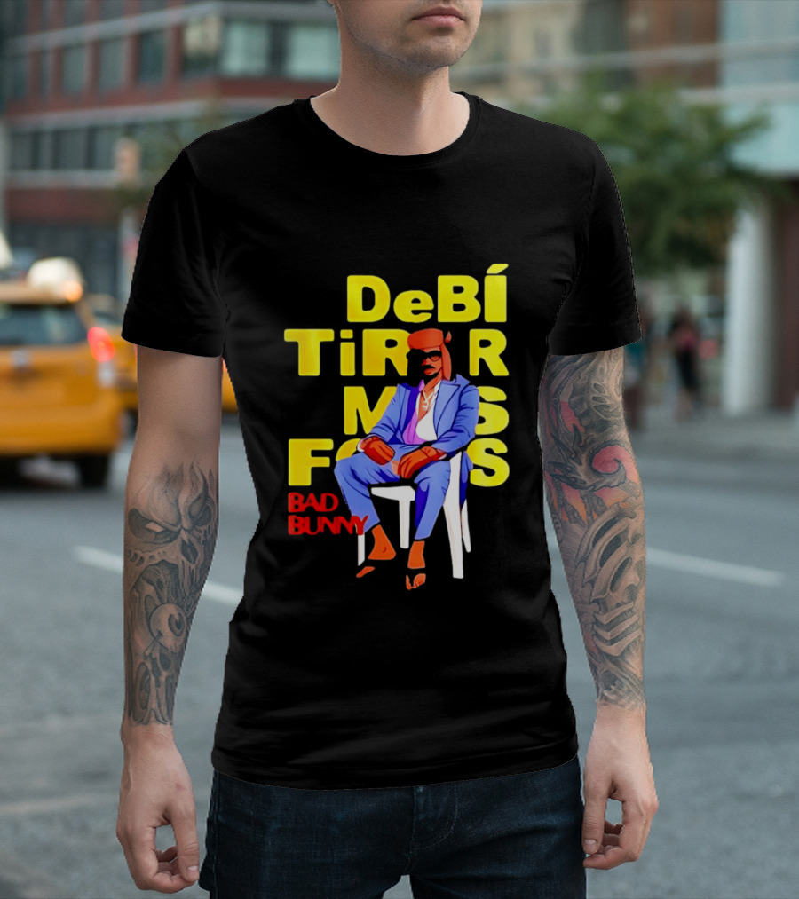 Bad Bunny DeBí Tirar Más Fotos Cartoon Style 2026 World Tour T-Shirt