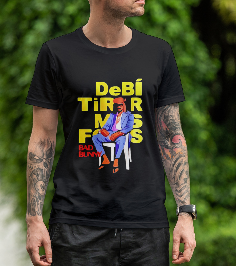 Bad Bunny DeBí Tirar Más Fotos Cartoon Style 2026 World Tour T-Shirt
