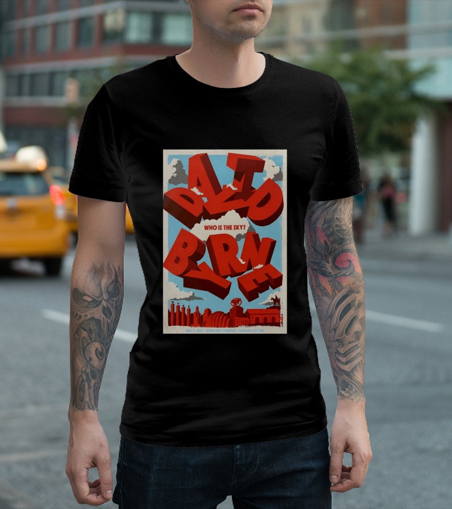 David Byrne Starlight Theatre May 5 2026 Kansas City MO Who Is The Sky T-Shirt