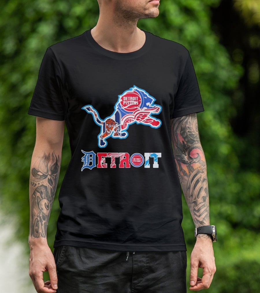 Detroit Lions Tigers Red Wings Pistons Sports Teams Dedication T-Shirt