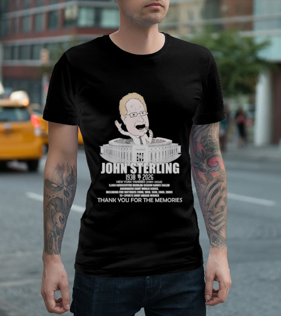 John Sterling New York Yankees 1938 2026 Thank You For The Memories Stadium T-Shirt