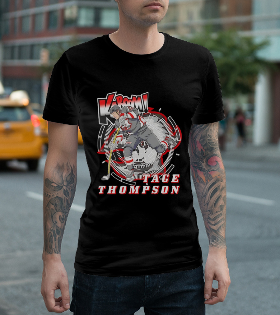 Tage Thompson Kaboom Hockey Comic T-Shirt