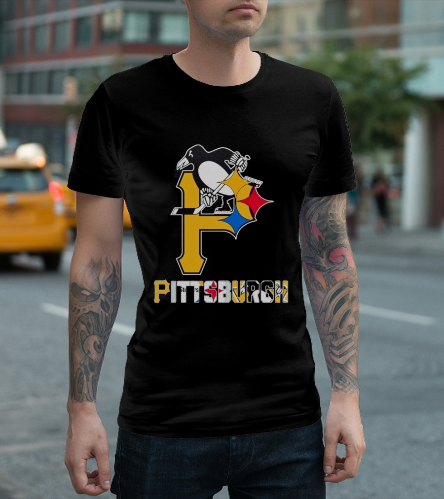 Pittsburgh Pirates Penguins Steelers Sports Teams Collaboration T-Shirt