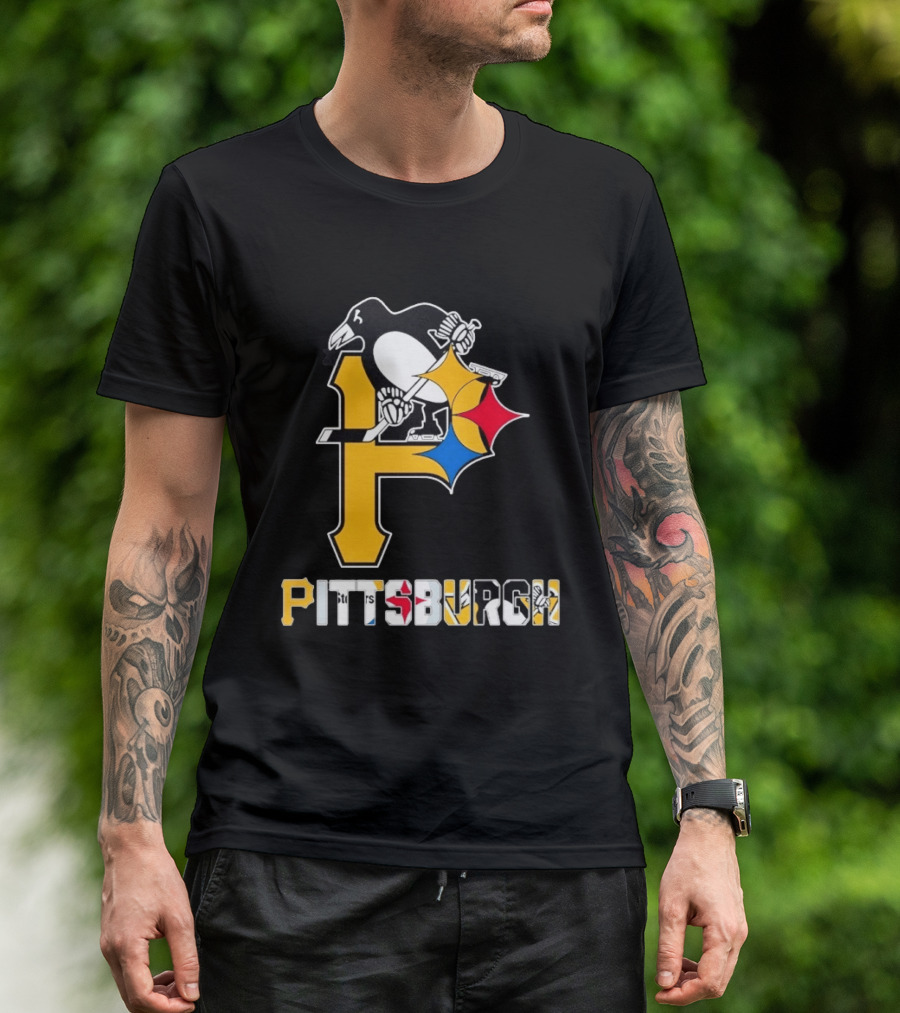 Pittsburgh Pirates Penguins Steelers Sports Teams Collaboration T-Shirt