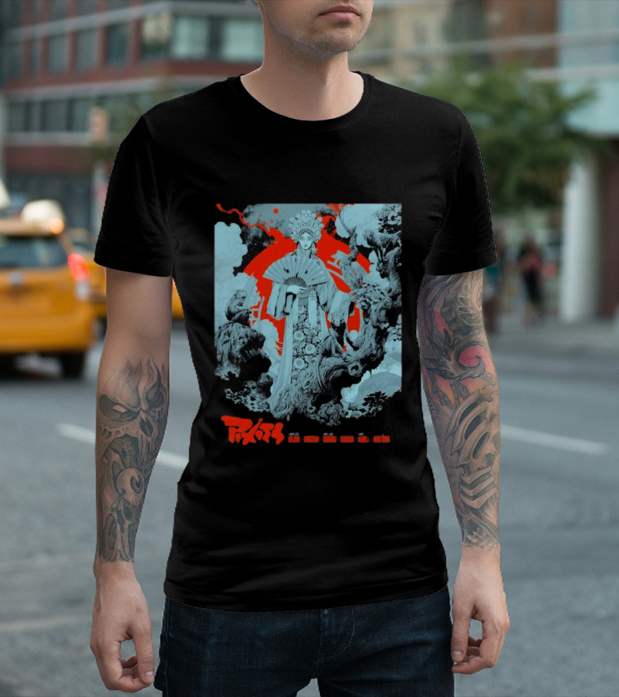 Pixies P40 Asia Tour 2026 Ken Taylor Geisha And Mythical Creatures T-Shirt