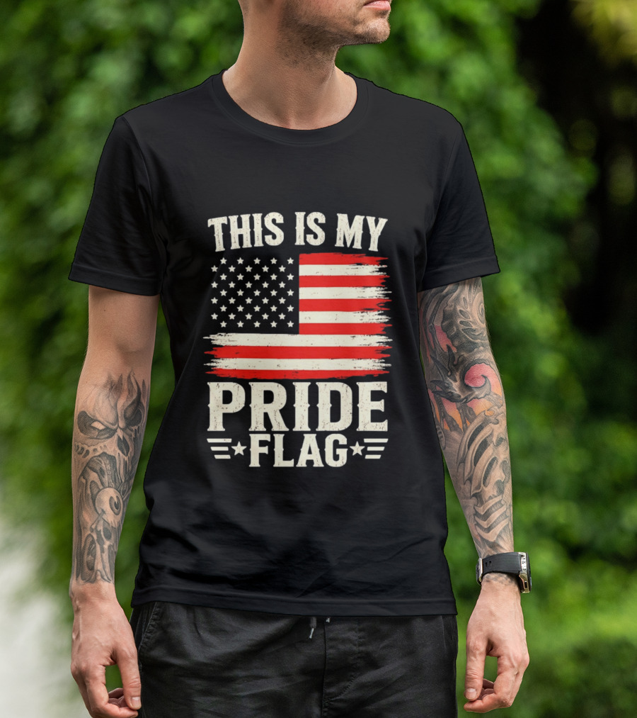 This Is My Pride Flag American Flag Stars And Stripes T-Shirt