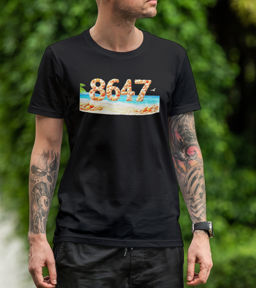 8647 Beach Edition Sun Sand Seashells Tropical Paradise T-Shirt