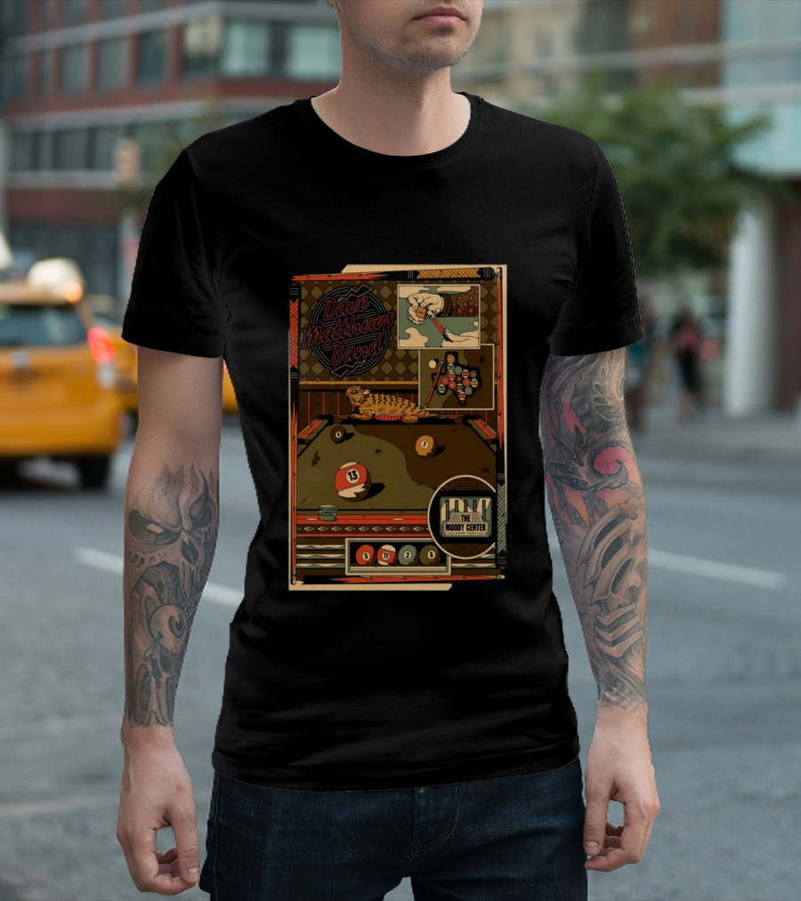 Dave Matthews Band May 11 2026 Pool Table Art The Moody Center Austin TX T-Shirt