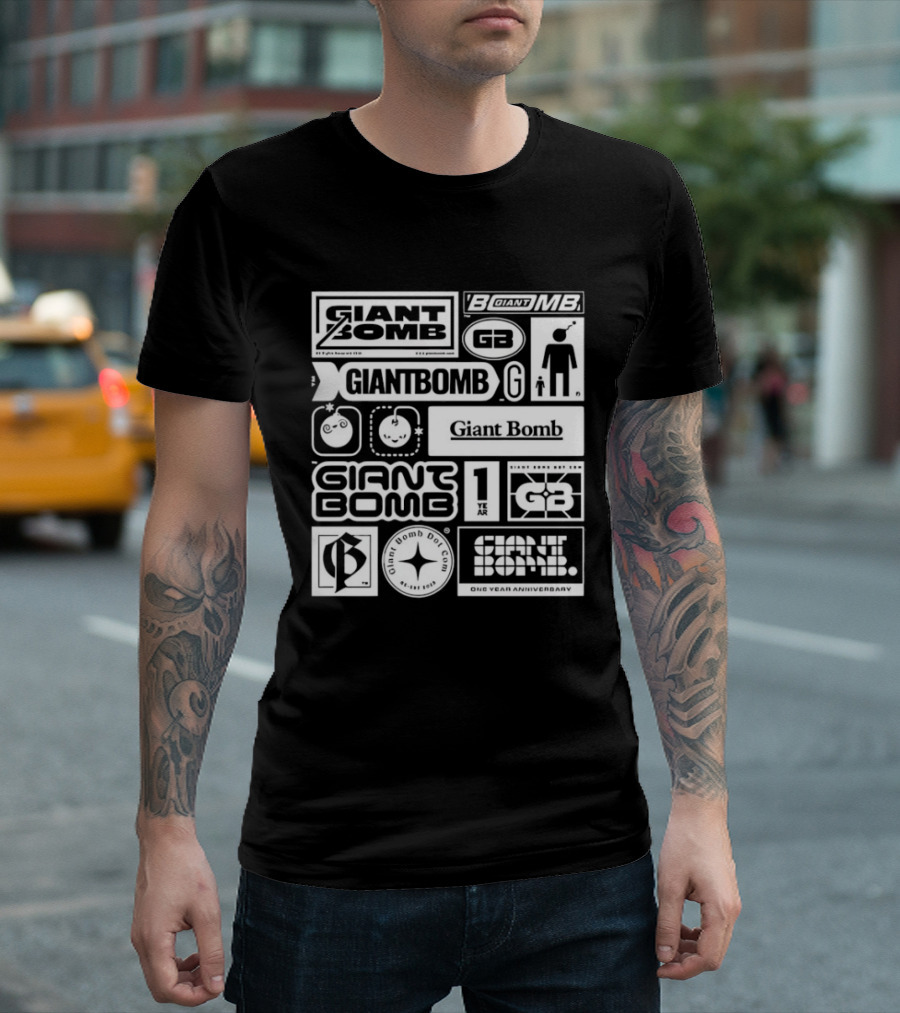 Giant Bomb Racing GB Icons And Logos Collection T-Shirt