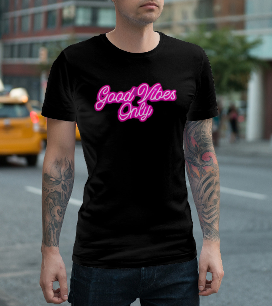 Good Vibes Only Neon Purple Script T-Shirt