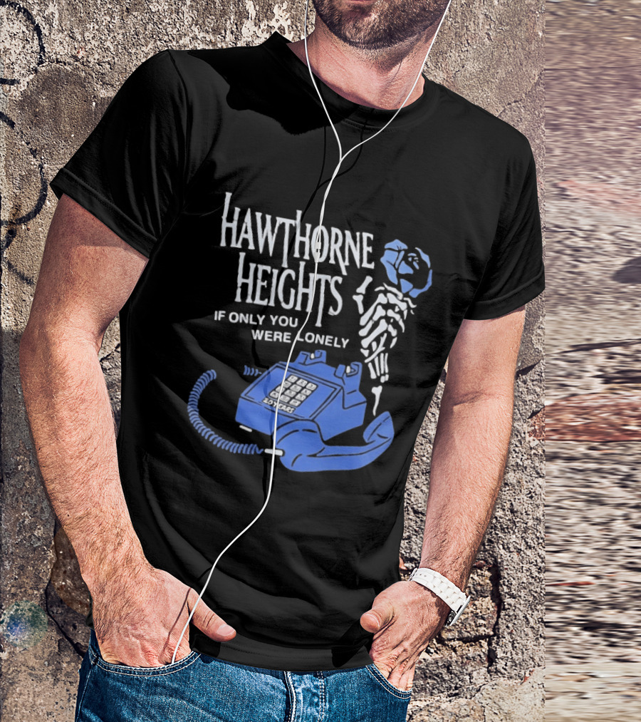 Hawthorne Heights If Only You Were Lonely 20 Years Skeleton With Blue Telephone T-Shirt