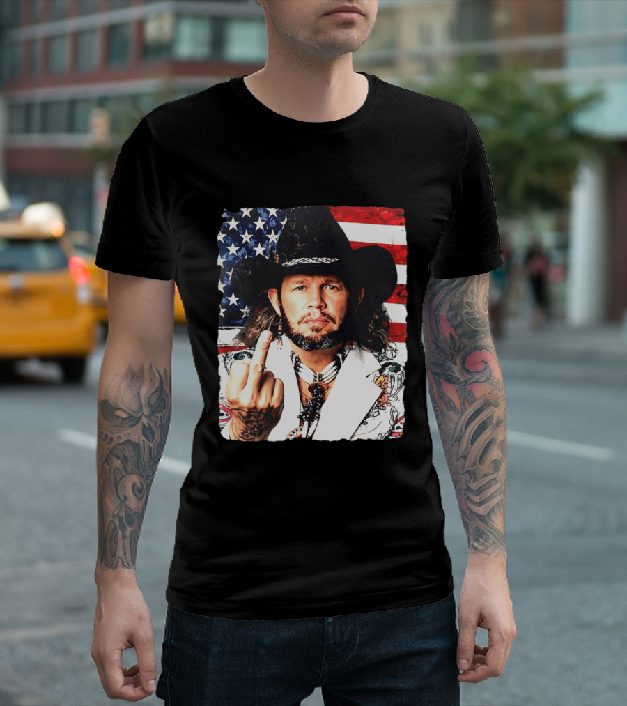 If That Ain't Country David Allan Coe USA Flag Middle Finger T-Shirt