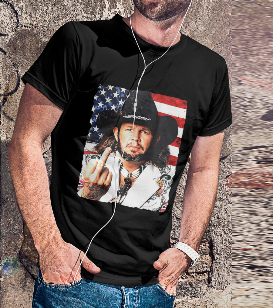 If That Ain't Country David Allan Coe USA Flag Middle Finger T-Shirt