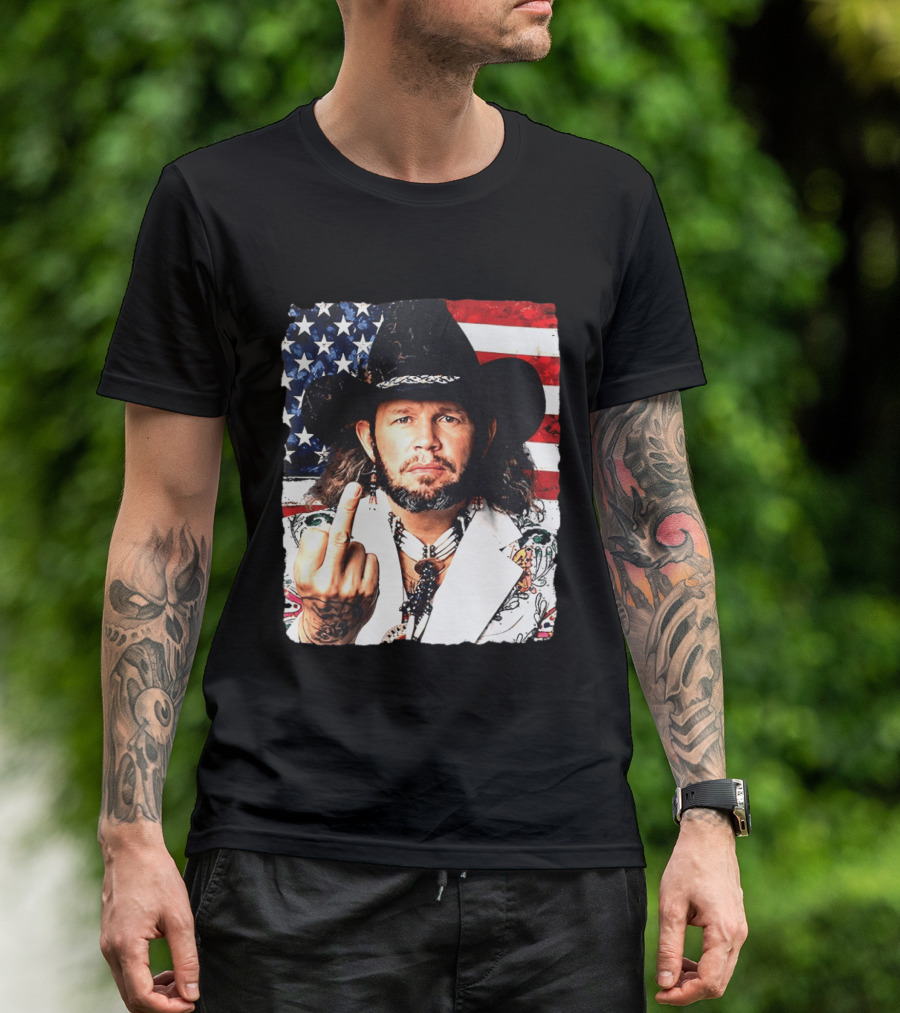 If That Ain't Country David Allan Coe USA Flag Middle Finger T-Shirt