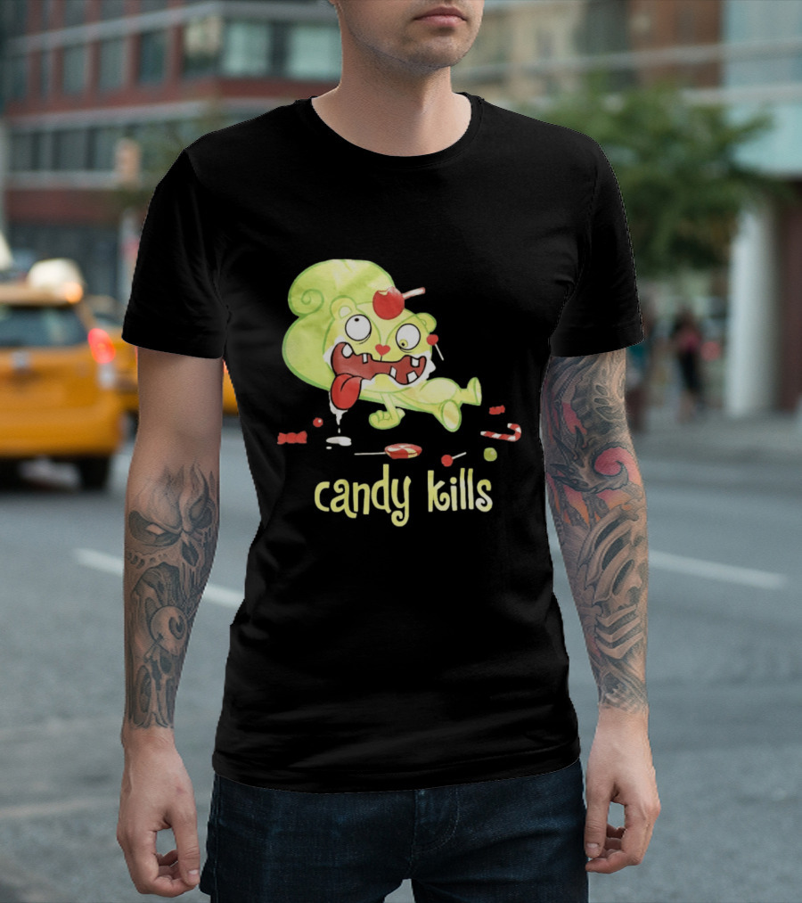 Candy Kills Cartoon Character Overloaded On Sweets T-Shirt