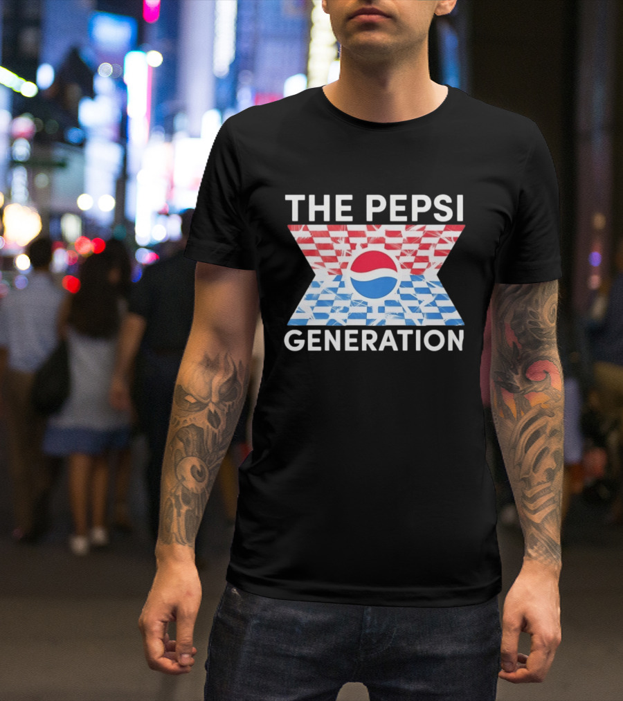 The Pepsi Generation Red White Blue Checkered T-Shirt