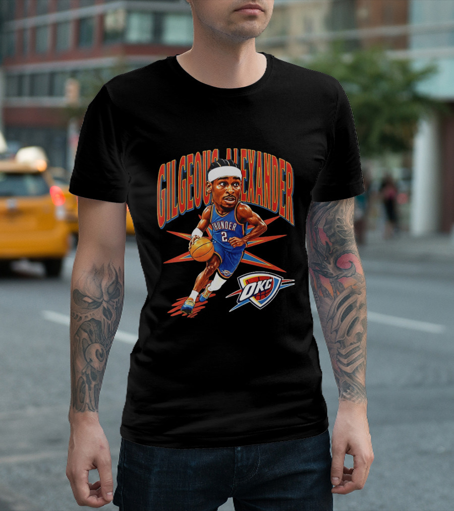 Shai Gilgeous Alexander OKC Thunder Cartoon 2026 Big Head Basketball T-Shirt