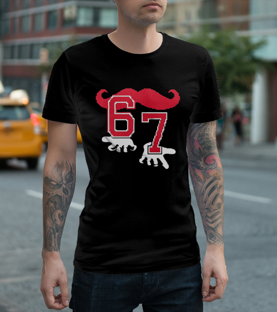 Cincinnati Reds Baseball 67 Red Mustache T-Shirt