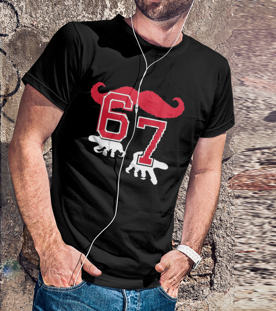 Cincinnati Reds Baseball 67 Red Mustache T-Shirt