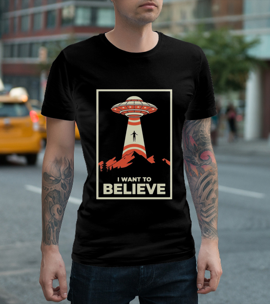 I Want To Believe UFO Alien Abduction T-Shirt