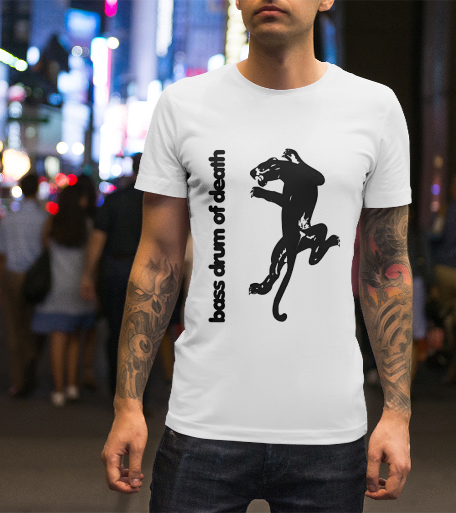 Black Panthers Bass Drum Of Death Panther Silhouette Jumping T-Shirt